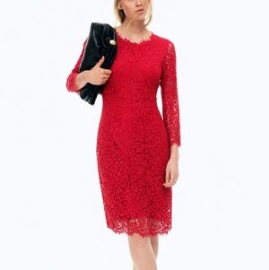 H&M Red Lace Bodycon Dress M Valentine Date Night Cocktail Party Romantic Dress